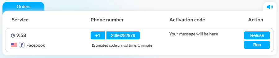 Receive SMS or Voice Call online for Facebook verification